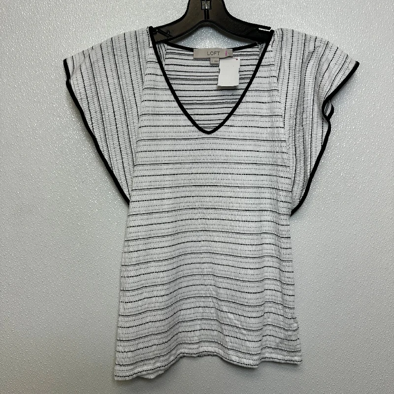 Top Sleeveless By Loft O In Black White, Size: S