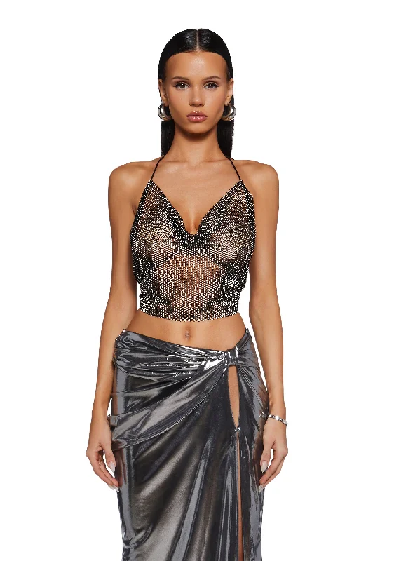 Elegant Styles Chic Allure Time Pulse Halter Top