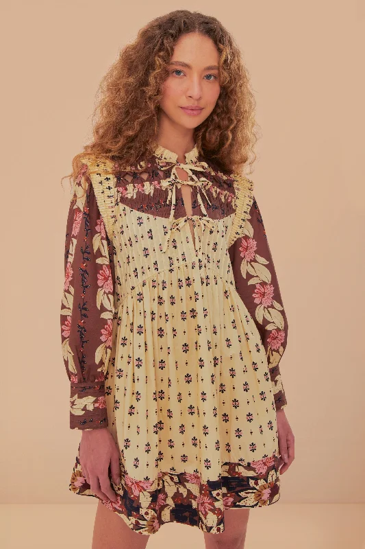 Trendy Street Style Clothing Lighten Up With Nordic Styles Ainika Maxi Floral Cream Open Yoke Mini Dress Trendy Street Style Clothing Lighten Up With Nordic Styles Ainika Maxi Floral Cream Open Yoke Mini Dress