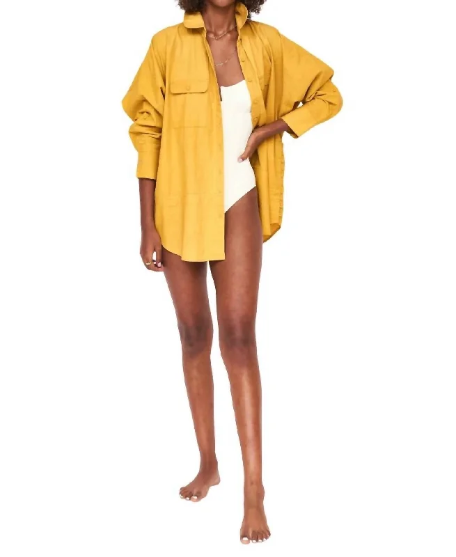 Women's Layered Outfit Break Fashion Norms Kyoto Blouse In Gilded Poplin