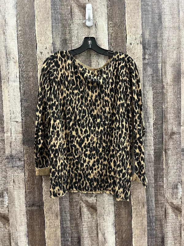 Top Long Sleeve By Halogen In Animal Print, Size: L