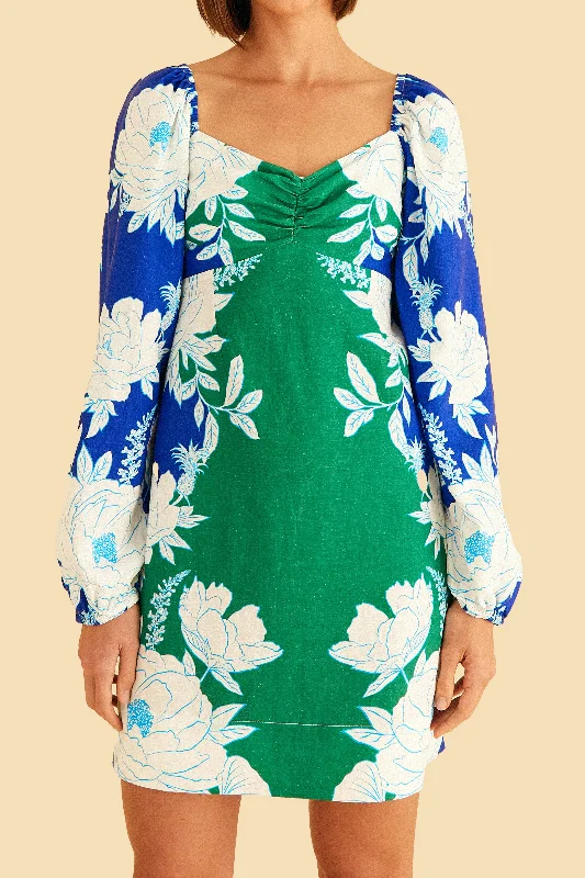 Chic Women's Garments Vibrant Femme Fashion Soft Garden Mini Dress