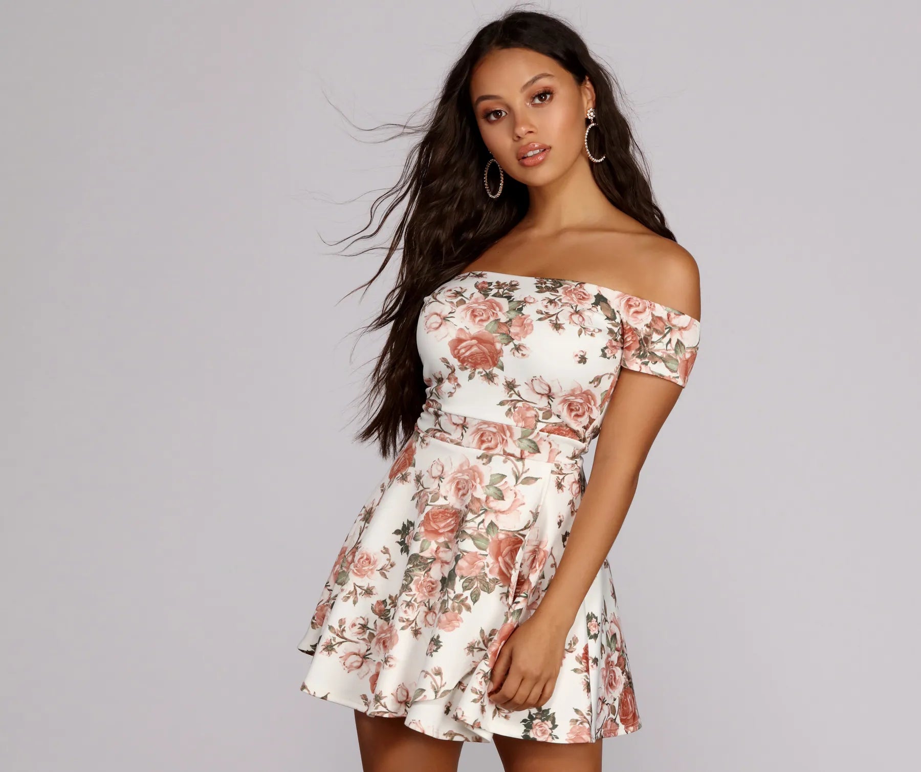 Affordable Fashion for Women You'Ll Love Us Because Later Skater Floral Combo Romper