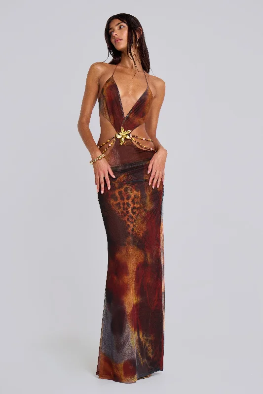 Sale On Sale Exquisite Women's Wear Sale Vida Backless Maxi Dress in Whiskey