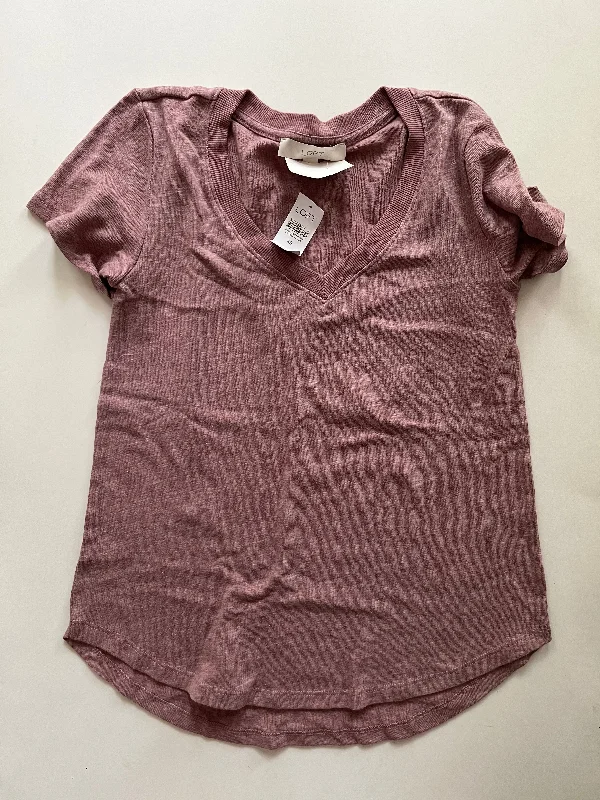 Top Short Sleeve By Loft In Rose, Size: Xs