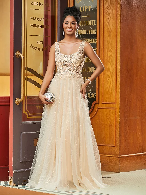 Women's Functional Outdoor Garments Women's Urban Fashion Boho Lace Bodice Square Neck A-line Tulle Dress Champagne Women's Functional Outdoor Garments Women's Urban Fashion Boho Lace Bodice Square Neck A-line Tulle Dress Champagne