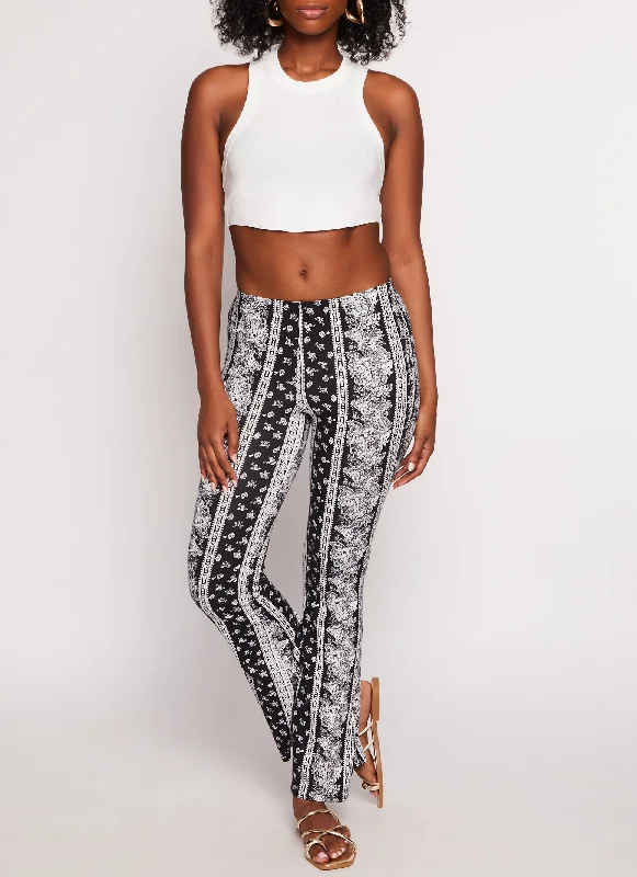 Women's Professional Outfit Unleash Your Trendy Side Border Boho Print Pants