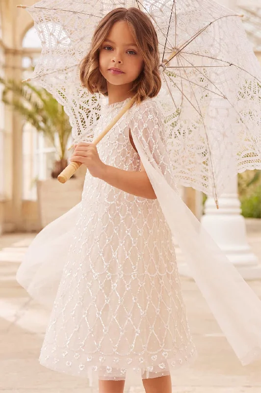 Women's Clothes Timeless Classics Heart Lattice Cape Kids Dress