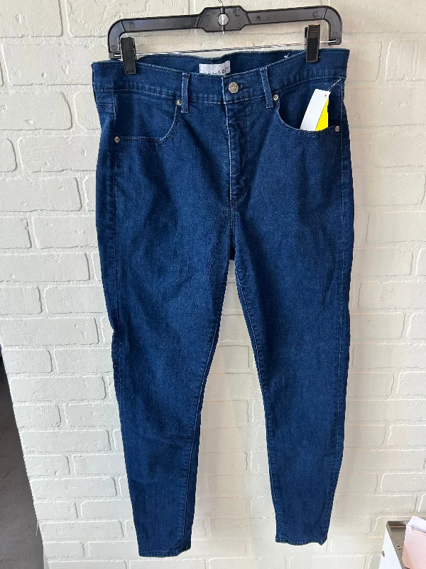 Jeans Skinny By Loft In Blue Denim, Size: 12