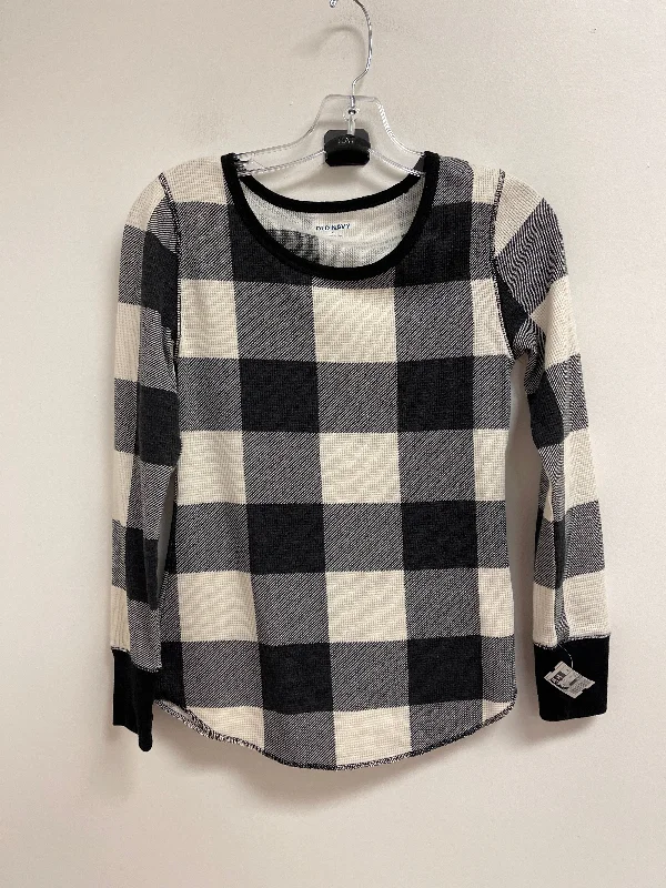 Top Long Sleeve By Old Navy In Black & White, Size: Xs