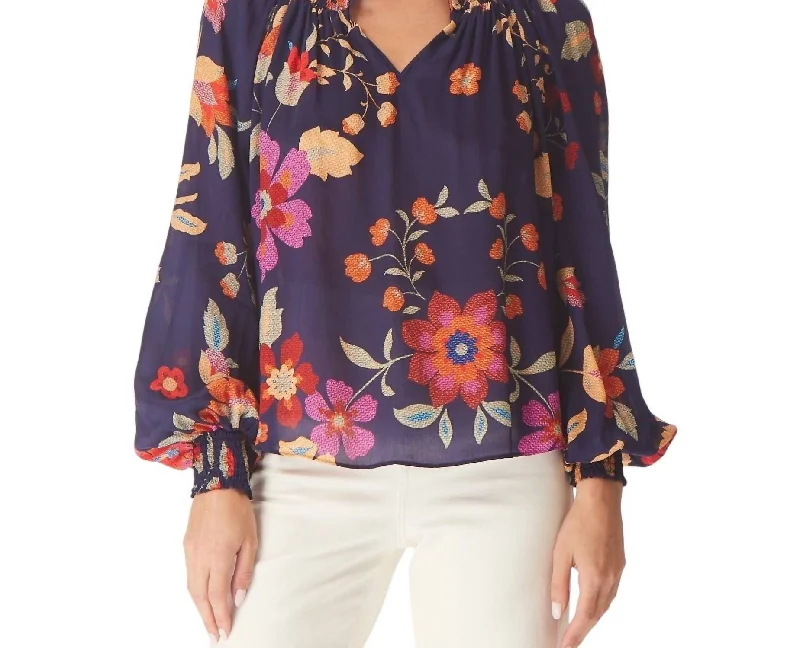 Women's Formal Apparel Sophisticated Outfits Calista Blouse Top In Gypsy Garden Print Women's Formal Apparel Sophisticated Outfits Calista Blouse Top In Gypsy Garden Print