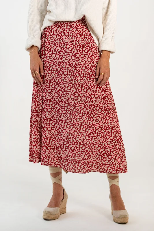 CARLA SKIRT // RED FLOWERS