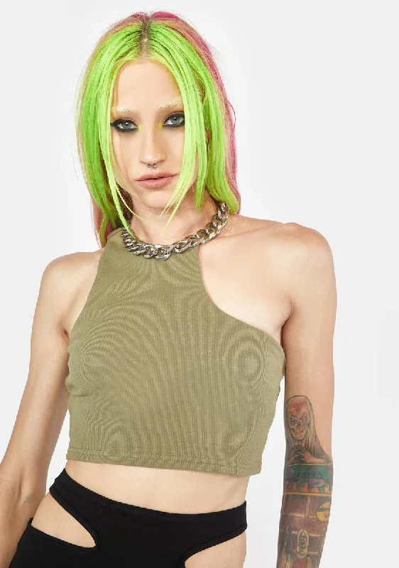 Luxury Women's Fashion Additional Time-Limited Offers Olive Attention To Detail Crop Tank Luxury Women's Fashion Additional Time-Limited Offers Olive Attention To Detail Crop Tank