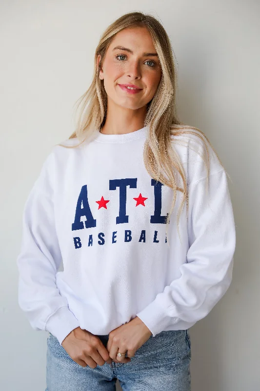 White ATL Baseball Star Sweatshirt