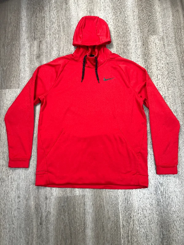 Athletic Sweatshirt Hoodie By Nike Apparel In Red, Size: Xl