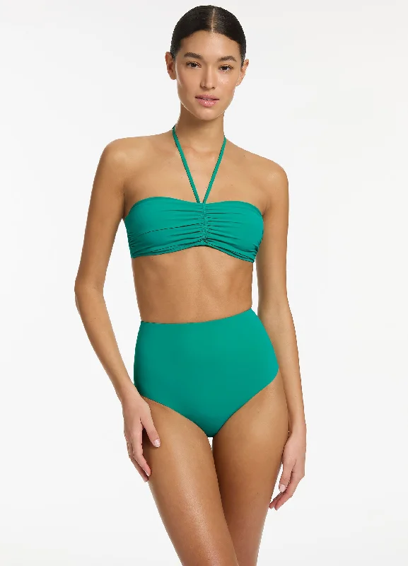 Women's Clothes And Apparel Sets Trendy Street Style Clothing Jetset Underwire Bandeau Bikini Halter Top - Mineral