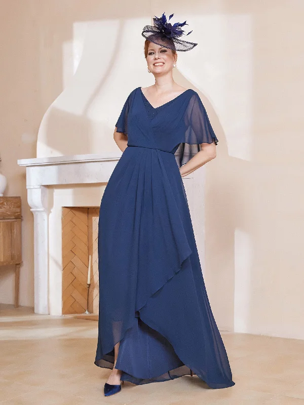 Flash Sale Clothing Eco Friendly Fashion Sale V-neck Flutter Sleeves Asymmetrical Dress Dark Navy Flash Sale Clothing Eco Friendly Fashion Sale V-neck Flutter Sleeves Asymmetrical Dress Dark Navy