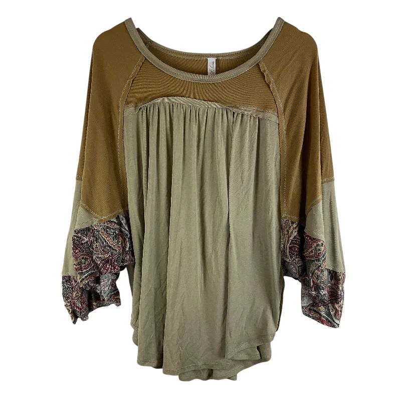 Top Long Sleeve By L Love In Green, Size: L