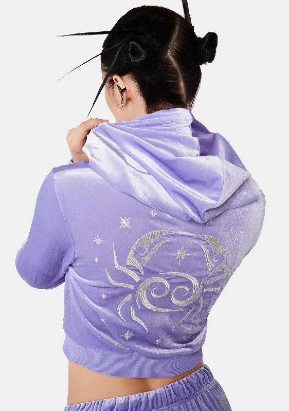 Women's Chic Outfit Style Breakthroughs Go Getter Cancer Velour Hoodie