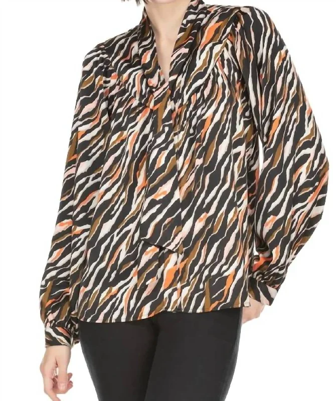 Women's Charming Outfit For Events Quality Wear Beth Yoke Blouse In Tigeress