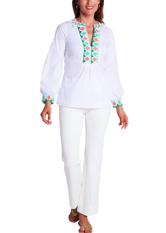 Charming Women's Outfit For Special Occasions Versatile Wardrobe Essentials Clementine Blouse Top In White Charming Women's Outfit For Special Occasions Versatile Wardrobe Essentials Clementine Blouse Top In White
