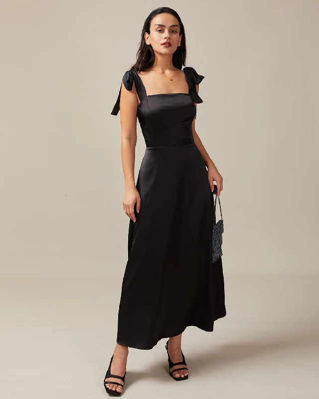 Trendy Online Boutiques Limited Time Special Offer The Black Tie Strap Satin Maxi Dress Trendy Online Boutiques Limited Time Special Offer The Black Tie Strap Satin Maxi Dress
