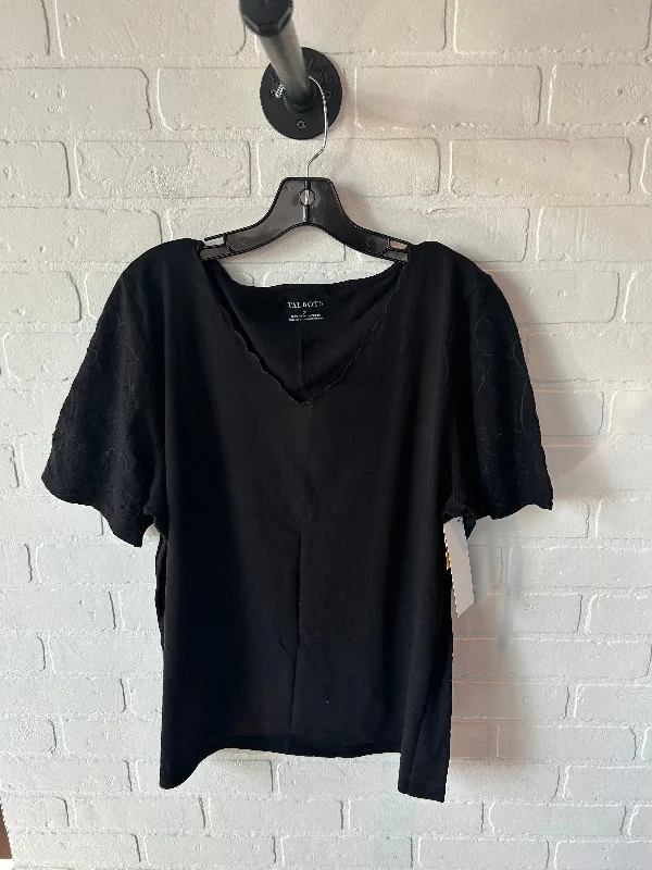 Top Short Sleeve By Talbots In Black, Size: Xl