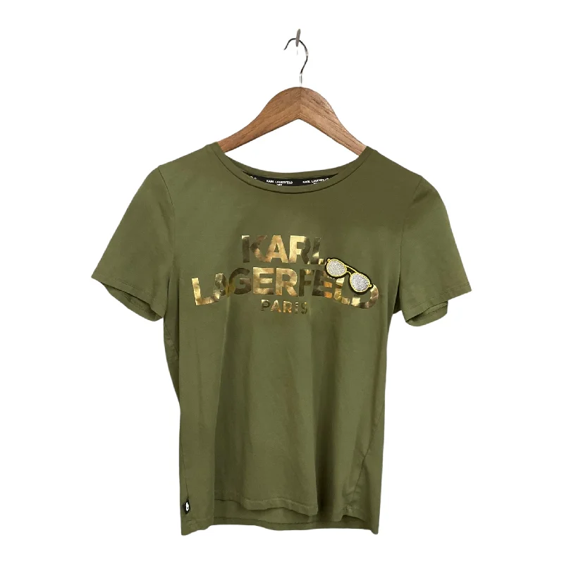 Top Short Sleeve By Karl Lagerfeld In Green, Size: S