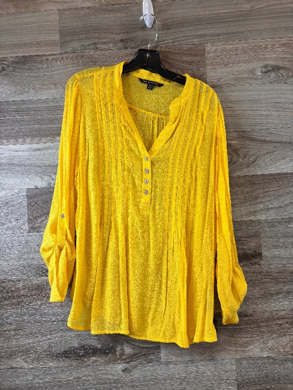 Top Long Sleeve By Zac And Rachel In Yellow, Size: Xl