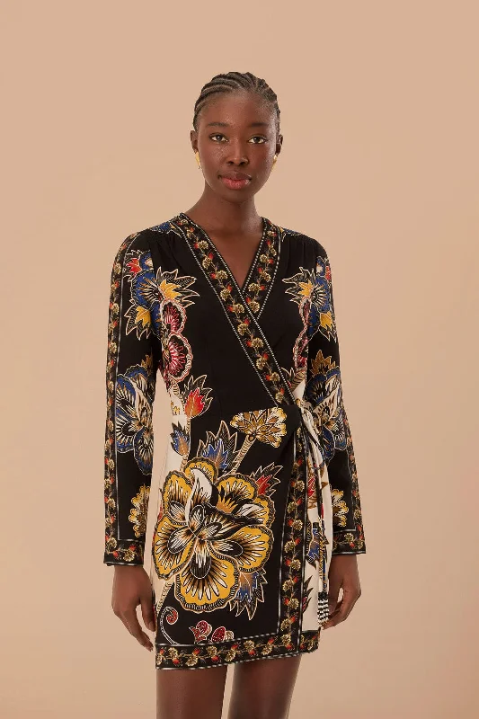 Versatile Women's Clothing for All Occasions Summer Deals Black Maxi Floral LENZING™ ECOVERO™ Viscose Wrap Mini Dress Versatile Women's Clothing for All Occasions Summer Deals Black Maxi Floral LENZING™ ECOVERO™ Viscose Wrap Mini Dress
