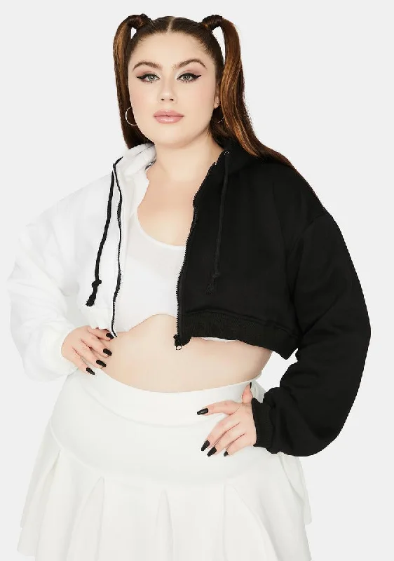 Women's Holiday Outfit Style Revolution Domino Ur Two Face Zip Up Hoodie