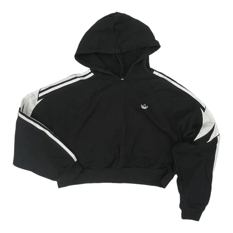 Athletic Sweatshirt Hoodie By Adidas In Black, Size:M