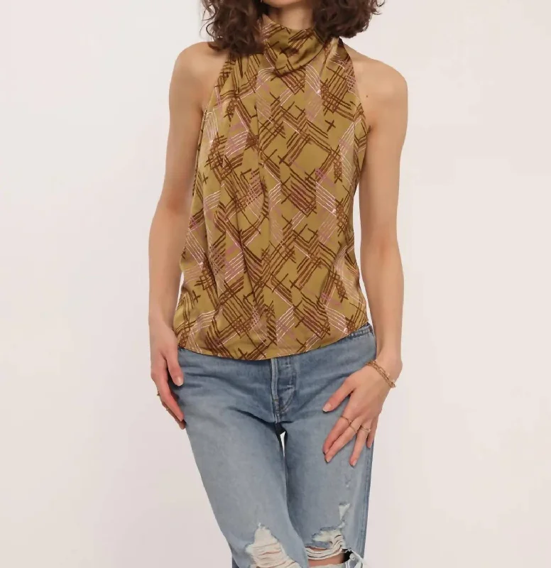 Women's Vintage-Inspired Outfit Quality Driven Apparel Brenda Cowl Neck Blouse In Olive Women's Vintage-Inspired Outfit Quality Driven Apparel Brenda Cowl Neck Blouse In Olive