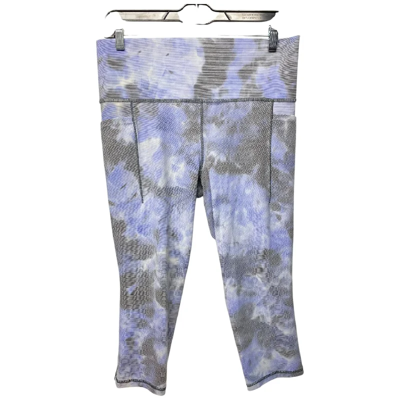 Athletic Capris By Athleta In Blue & Grey, Size: L