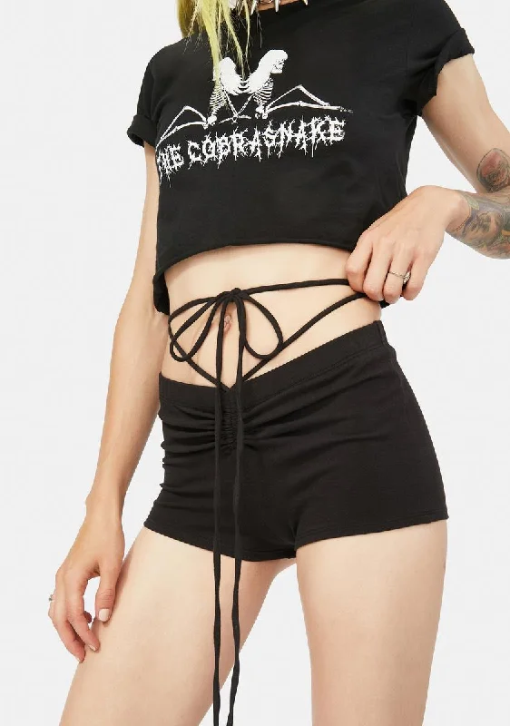 Women's Chic Outerwear Garments Bold Fashion Cutting Ties Strappy Shorts