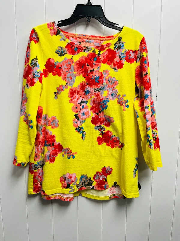 Top Long Sleeve By Joules In Red & Yellow, Size: 14