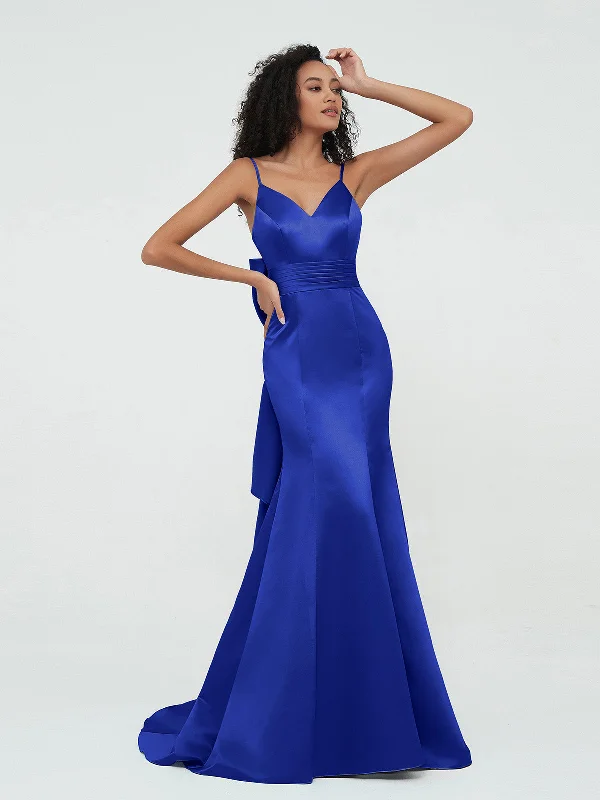 Women's Vacation Outfit Casual Yet Stylish Separates Spaghetti Straps Satin Mermaid Dresses-Royal Blue Women's Vacation Outfit Casual Yet Stylish Separates Spaghetti Straps Satin Mermaid Dresses-Royal Blue