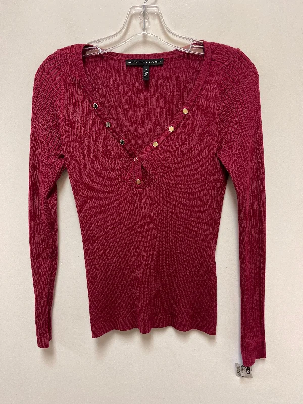 Top Long Sleeve By White House Black Market In Red, Size: Xs