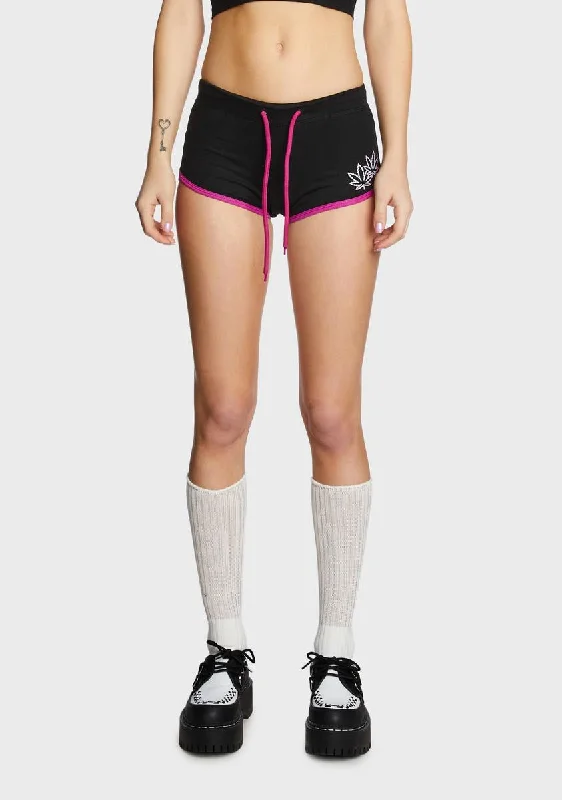 Women's Outerwear Garments Latest Trends Pink Weed Short Shorts