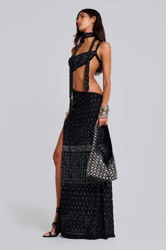 New Arrival Discount Limited Time Offers Opaline Asymmetric Stud Maxi Dress