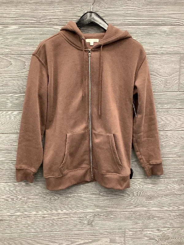 Sweatshirt Hoodie By Ultra Flirt In Brown, Size: S