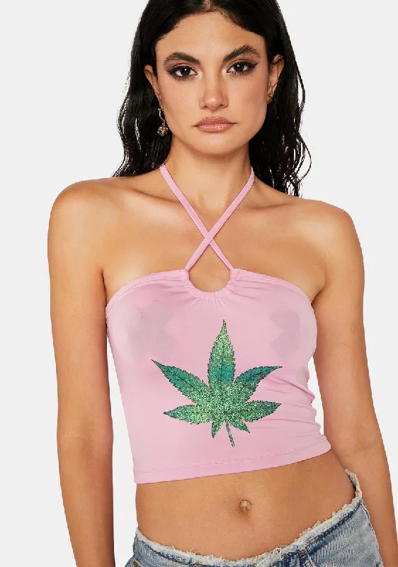 Formal Garments For Women Trend Alert Weed Soft Touch Halter Top