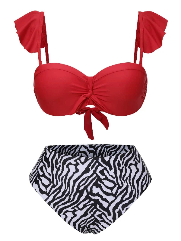 Trendy Street Style Boho - Chic Festival - Ready Style 1950s Spaghetti Strap Leopard Ruffles Swimsuit Trendy Street Style Boho - Chic Festival - Ready Style 1950s Spaghetti Strap Leopard Ruffles Swimsuit