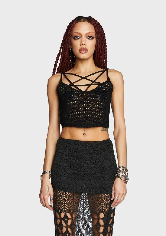 Clothes Woman Fashion Forward Hope For The Worst Crochet Tank
