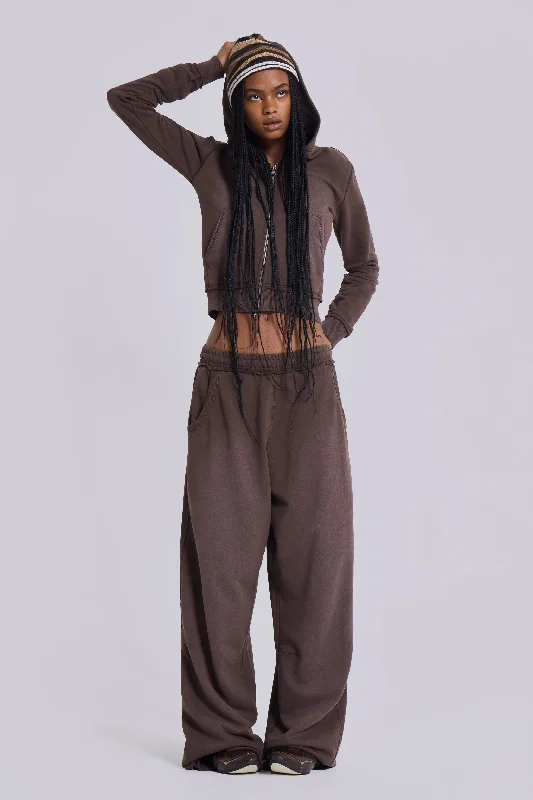 Women's Relaxed Outfit Effortless Chic Apparel Chocolate Brown Mini Monster Hoodie Women's Relaxed Outfit Effortless Chic Apparel Chocolate Brown Mini Monster Hoodie