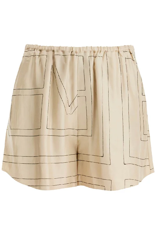 Women's Comfortable Apparel Festival Fashion Toteme Women's Monogram Silk Pajama Shorts Women's Comfortable Apparel Festival Fashion Toteme Women's Monogram Silk Pajama Shorts
