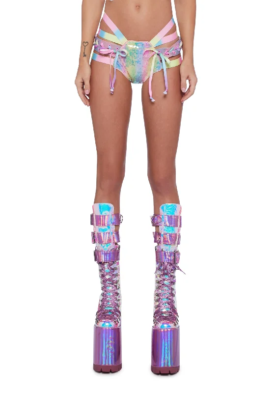 Women's Evening Wear Crazy Price Slashing Rude Awakening Lace Up Shorts - Fairy