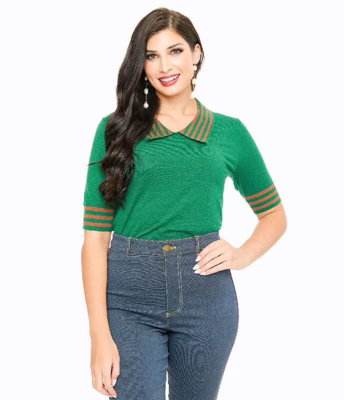 Exclusive Women's Fashion Collection Clearance Sale, All Cheap Green & Orange Striped Collar Knit Sweater Exclusive Women's Fashion Collection Clearance Sale, All Cheap Green & Orange Striped Collar Knit Sweater