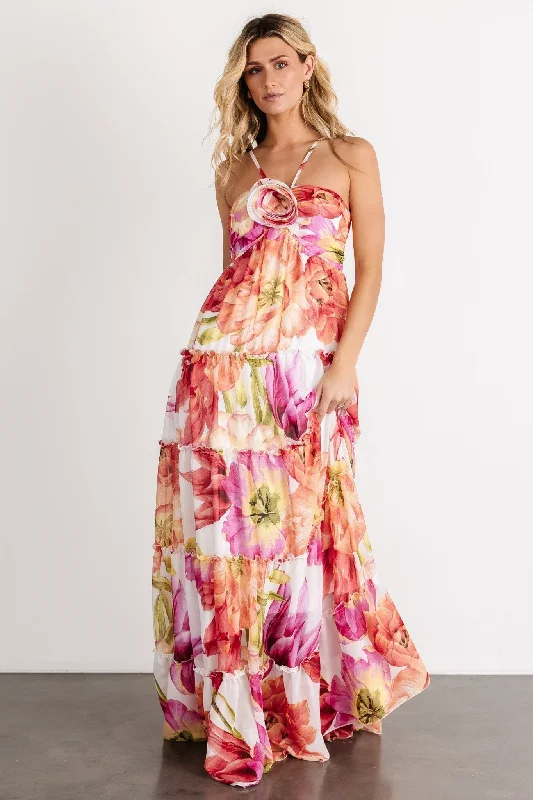 Affordable Women's Clothing Sale Online Special Offers Charmaine Maxi Dress | Pink + Red Floral Affordable Women's Clothing Sale Online Special Offers Charmaine Maxi Dress | Pink + Red Floral