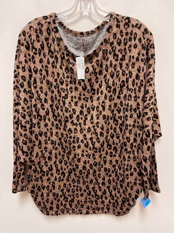 Top Long Sleeve By Maurices In Animal Print, Size: S